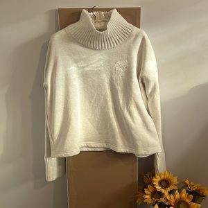 NWOT - Cream Roots Knit Turtleneck Top
